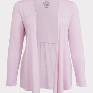 Torrid Super Soft Fleece Pink Open Front Babydoll Cardigan - Size 0
